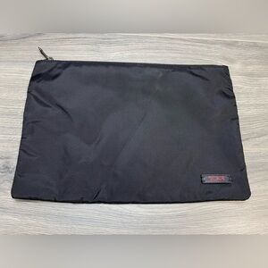 TUMI Black Zip Pouch Soft Sided Travel Case Toiletry Bag